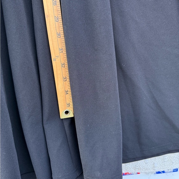 Women's Black A-line Fit Flare Midi Dress 3/4 Sleeve Elegant Zipper Modest - Picture 7 of 11